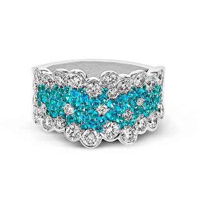 Paraiba Tourmaline Ring In 18k Gold With Diamonds LR1169 WHITE 18K X