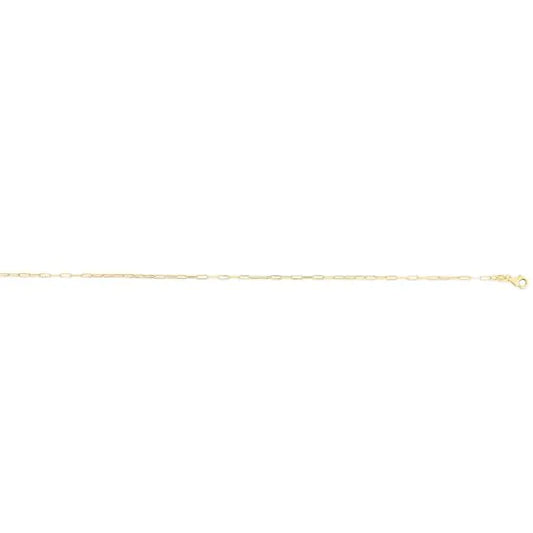Yellow Gold Polished Solid Paperclip Necklace