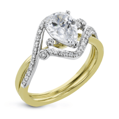 Pear-Cut Criss-Cross Engagement Ring In 18k Gold With Diamonds LR2113-PR WHITE 18K SEMI