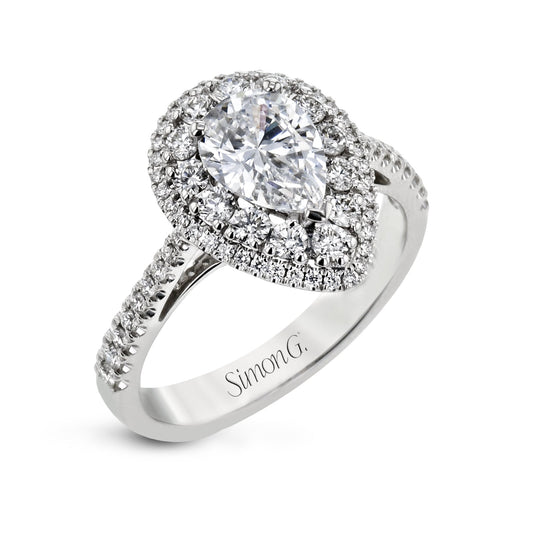 Pear-Cut Double-Halo Engagement Ring In 18k Gold With Diamonds MR2827-A-PR WHITE 18K SEMI