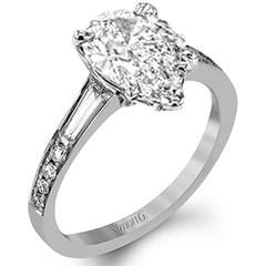 Pear-cut Engagement Ring & Matching Wedding Band in 18k Gold with Diamonds MR2220-PR_WHITE_18K_SET