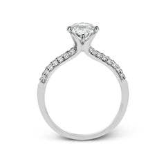 Pear-cut Engagement Ring & Matching Wedding Band in 18k Gold with Diamonds TR431-PR WHITE 18K SET