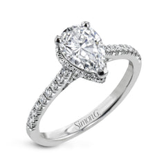 Pear-Cut Hidden Halo Engagement Ring In 18k Gold With Diamonds LR2342 WHITE 18K SEMI