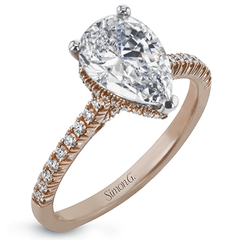 Pear-Cut Hidden Halo Engagement Ring In 18k Gold With Diamonds LR2342 WHITE 18K SEMI