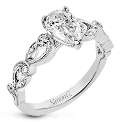 Pear-cut Trellis Engagement Ring & Matching Wedding Band in 18k Gold with Diamonds TR473-PR WHITE 18K SET