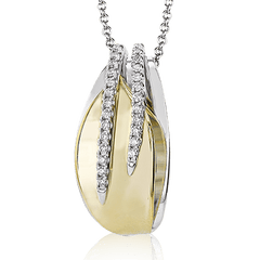 Pendant Necklace in 18k Gold with Diamonds LP2392 2T 18K X