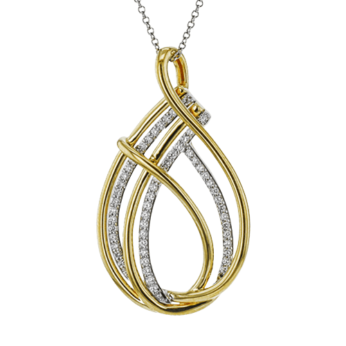 Pendant Necklace in 18k Gold with Diamonds LP2393-Y WHITE 18K X 2T