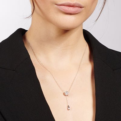 Pendant Necklace in 18k Gold with Diamonds LP4467 WHITE 18K X