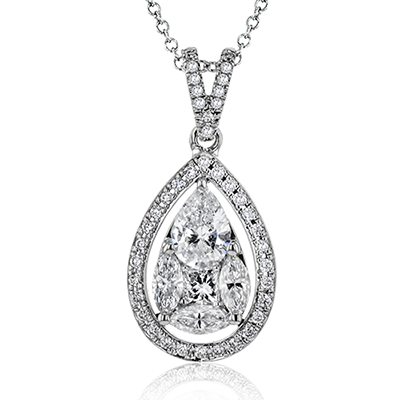 Pendant Necklace in 18k Gold with Diamonds LP4784 WHITE 18K X