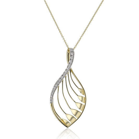 Pendant Necklace in 18k Gold with Diamonds LP4955 WHITE 18K X YELLOW