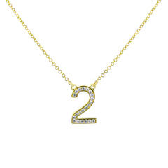 Personalized Number Pendant Necklace in 18k Gold with Diamonds NUMBER-1 WHITE 18K X WHITE