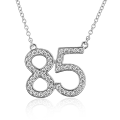 Personalized Two-number Pendant Necklace in 18k Gold with Diamonds NUMBER-2 WHITE 18K X WHITE