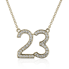 Personalized Two-number Pendant Necklace in 18k Gold with Diamonds NUMBER-2 WHITE 18K X WHITE