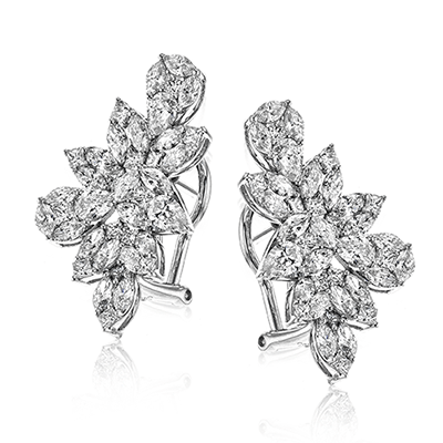 Petal Earrings in 18k Gold with Diamonds ME1700 WHITE 18K X