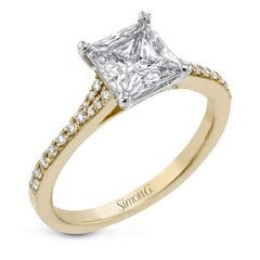 Princess-Cut Engagement Ring In 18k Gold With Diamonds LR2507-PC_WHITE_18K_SEMI