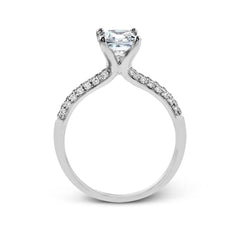 Princess-cut Engagement Ring & Matching Wedding Band in 18k Gold with Diamonds TR431-PC WHITE 18K SET