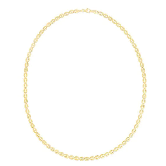 Yellow Gold Diamond Cut/ Textured Fancy Chain Links Bracelet