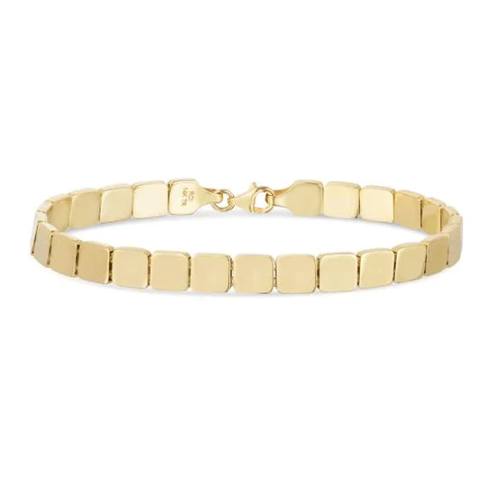 Yellow Gold Polished Cube Links Bracelet