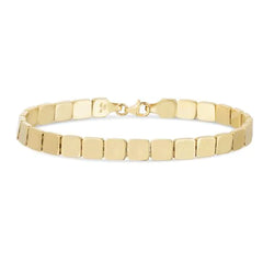 Yellow Gold Polished Cube Links Necklace