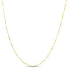 Yellow Gold Polished Miror Chain Fashion Necklace