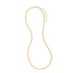 Yellow Gold Polished Pebbles & Bead Fashion Necklace