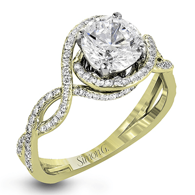 Round-Cut Criss-Cross Engagement Ring In 18k Gold With Diamonds LP2304 WHITE 18K SEMI