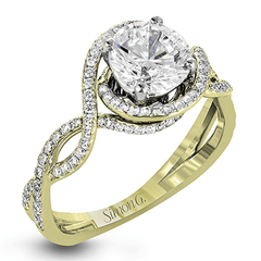 Round-Cut Criss-Cross Engagement Ring In 18k Gold With Diamonds LP2304 WHITE 18K SEMI