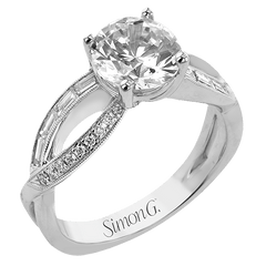 Round-Cut Criss-Cross Engagement Ring In 18k Gold With Diamonds LR3219 WHITE 18K X WHITE