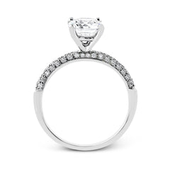 Round-cut Criss-cross Engagement Ring & Matching Wedding Set in 18k Gold with Diamonds MR1577-D WHITE 18K SET