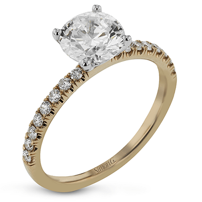 Round-Cut Engagement Ring In 18k Gold With Diamonds LR1083 WHITE 18K SEMI