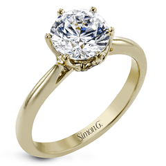 Round-Cut Engagement Ring In 18k Gold With Diamonds LR2143 WHITE 18K SEMI