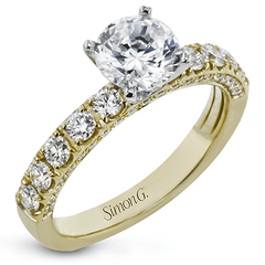 Round-Cut Engagement Ring In 18k Gold With Diamonds LR2596 WHITE 18K SEMI