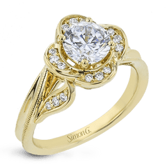 Round-Cut Engagement Ring in 18k Gold with Diamonds LR2821 WHITE 18K SEMI