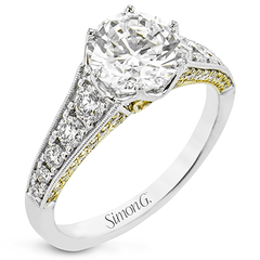 Round-Cut Engagement Ring In 18k Gold With Diamonds LR2931 WHITE 18K SEMI