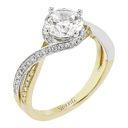 Round-Cut Engagement Ring in 18k Gold with Diamonds LR2949 WHITE 18K SEMI 2T