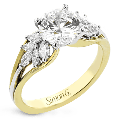 Round-Cut Engagement Ring in 18k Gold with Diamonds LR2987 2T 18K SEMI 2T