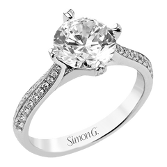 Round-Cut Engagement Ring In 18k Gold With Diamonds LR3136 WHITE 18K X WHITE