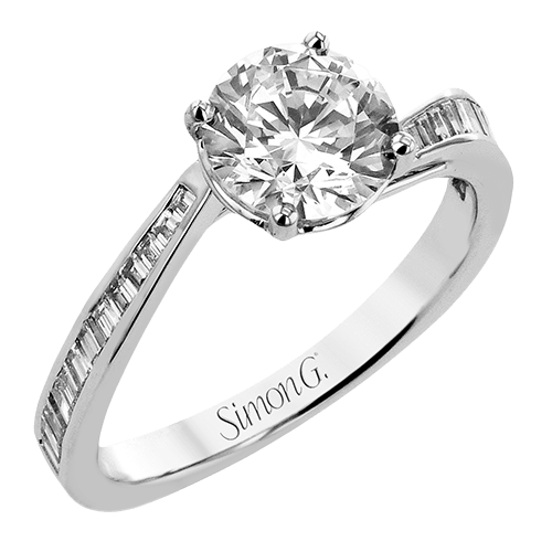 Round-Cut Engagement Ring In 18k Gold With Diamonds LR3179 WHITE 18K X WHITE