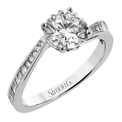 Round-Cut Engagement Ring In 18k Gold With Diamonds LR3179 WHITE 18K X WHITE