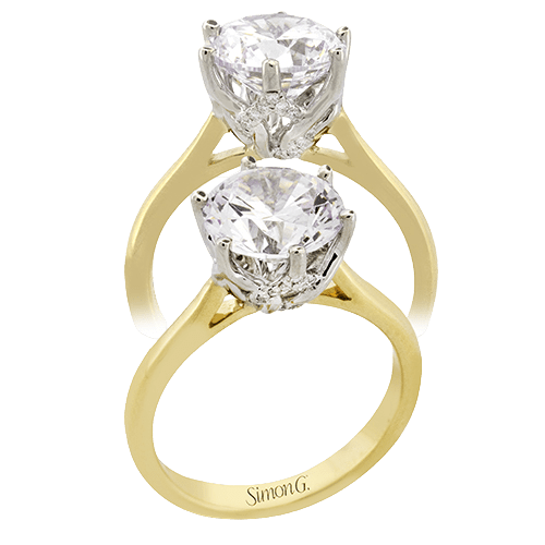 Round-Cut Engagement Ring in 18k Gold with Diamonds LR3378 WHITE 18K X 2T