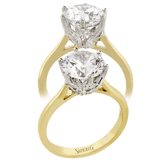 Round-Cut Engagement Ring in 18k Gold with Diamonds LR3378 WHITE 18K X 2T