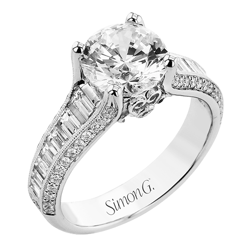 Round-Cut Engagement Ring In 18k Gold With Diamonds LR4794 WHITE 18K X WHITE