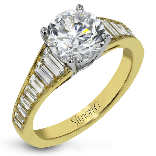 Round-Cut Engagement Ring In 18k Gold With Diamonds MR2358 WHITE 18K SEMI