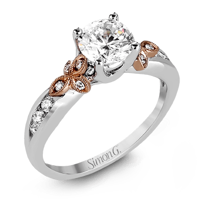 Round-Cut Engagement Ring In 18k Gold With Diamonds MR2646 WHITE 18K SEMI