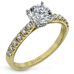 Round-Cut Engagement Ring In 18k Gold With Diamonds TR738 WHITE 18K SEMI