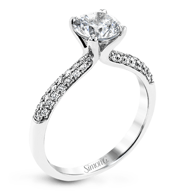 Round-Cut Engagement Ring In Platinum With Diamonds TR431-A WHITE PLAT SEMI