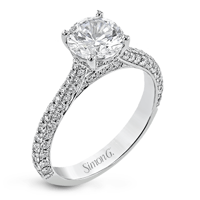 Round-Cut Engagement Ring in White Gold With Diamonds LR2372_WHITE_18K_SEMI