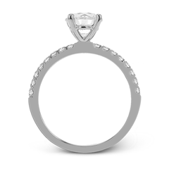 Round-cut Engagement Ring & Matching Wedding Band in 18k Gold with Diamonds LR1083_WHITE_18K_SET