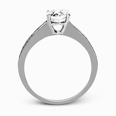 Round-cut Engagement Ring & Matching Wedding Band in 18k Gold with Diamonds MR2399 WHITE 18K SET