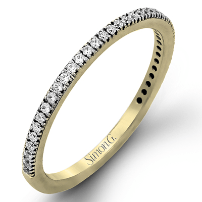 Round-cut Engagement Ring & Matching Wedding Band in 18K Gold with Diamonds TR431_WHITE_18K_SET